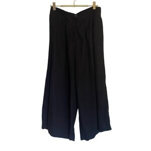 LOFT Black Wide Leg Cropped Culotte Pants Women's Size Small